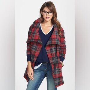Steve Madden Red plaid coat